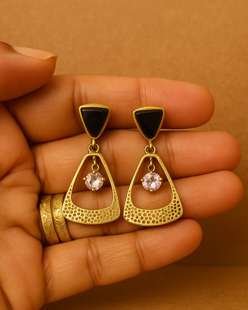 Stunning Stone Hanging Geometric Earring