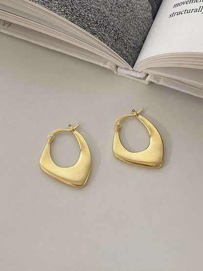 Gold Plated Geometric Hoop Earrings