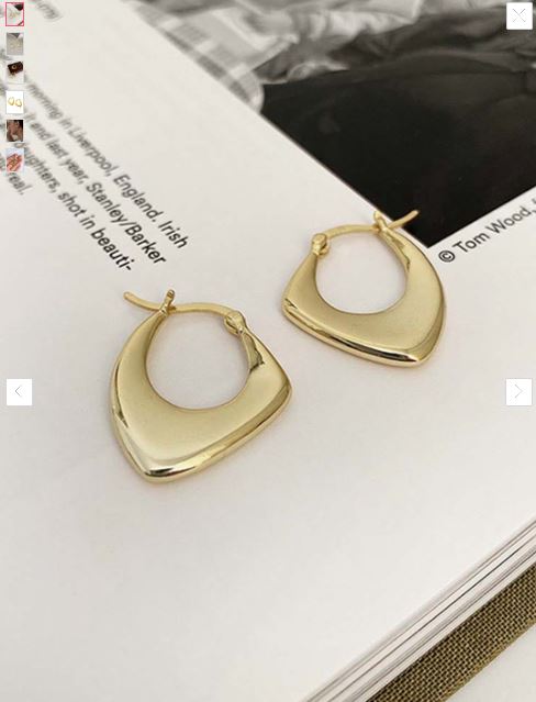 Gold Plated Geometric Hoop Earrings