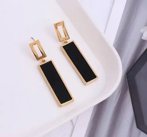 Geometric Bar Drop Earrings