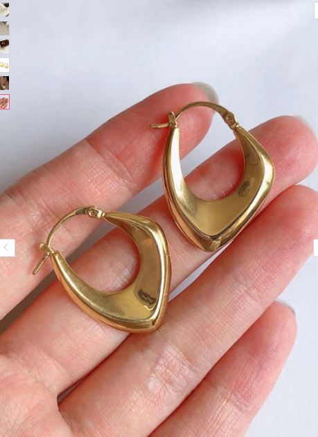 Gold Plated Geometric Hoop Earrings