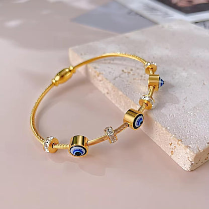 Blue Eye Bracelet with Crystal Accents