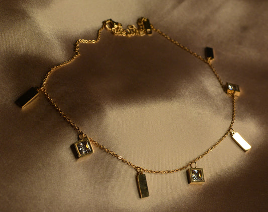 Dainty Rectangular Gem Chain