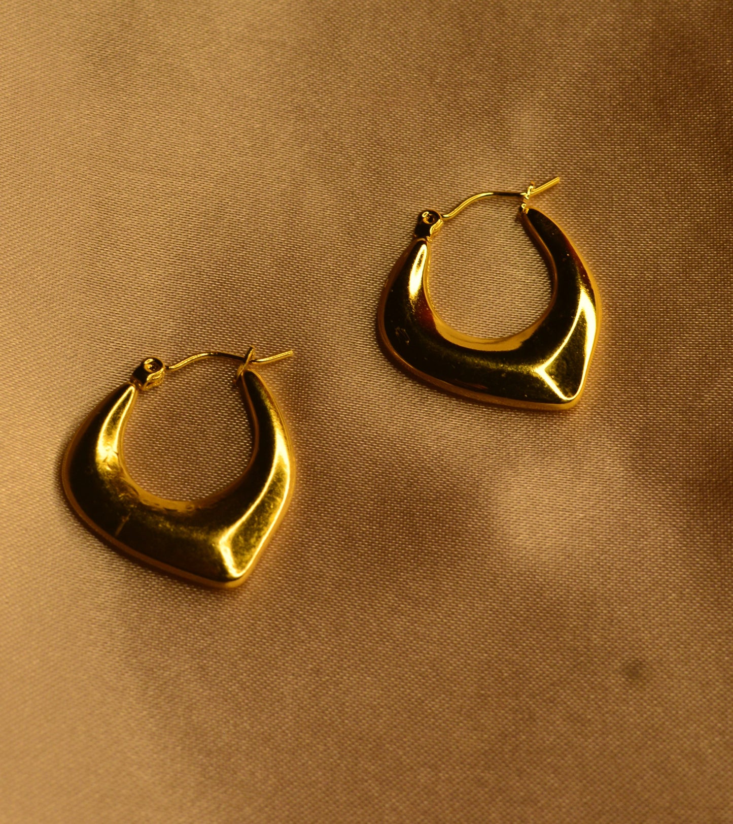 Gold Plated Geometric Hoop Earrings