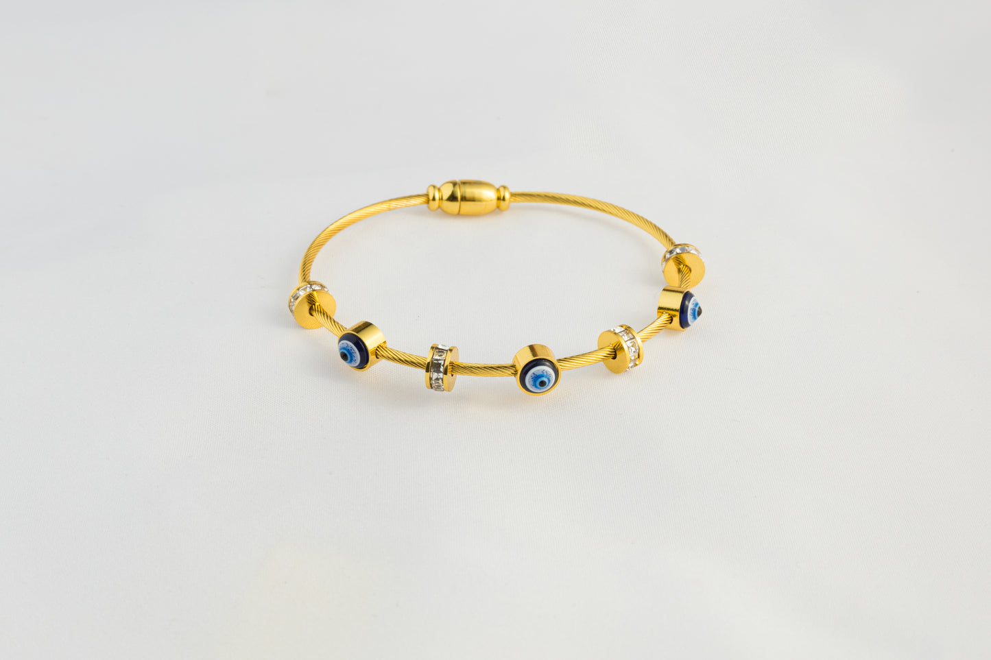 Blue Eye Bracelet with Crystal Accents