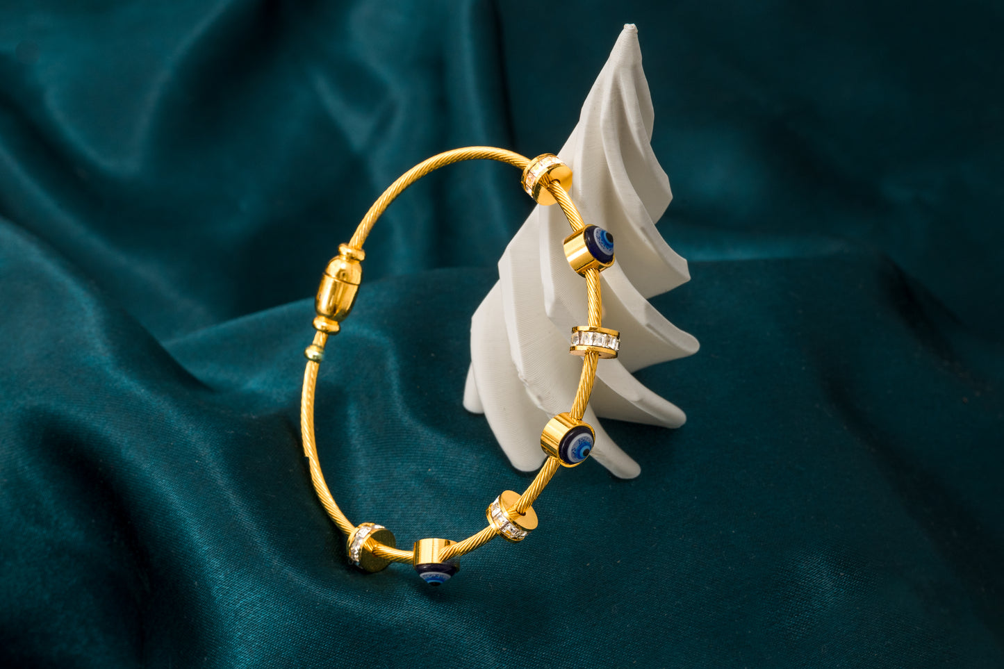 Blue Eye Bracelet with Crystal Accents