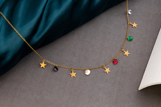 Starry Brights chain - Playful Gemstone & Star Charm