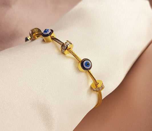 Blue Eye Bracelet with Crystal Accents