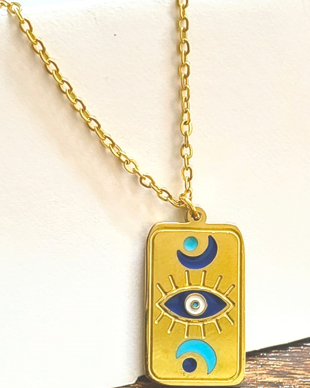 Gold Evil eye pendant necklace