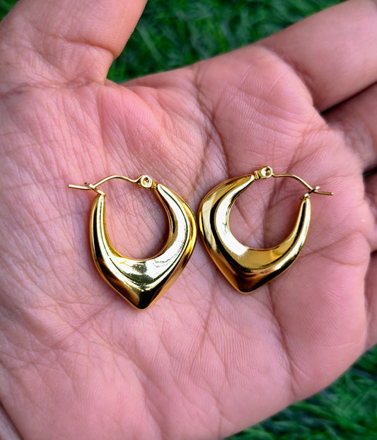 Gold Plated Geometric Hoop Earrings