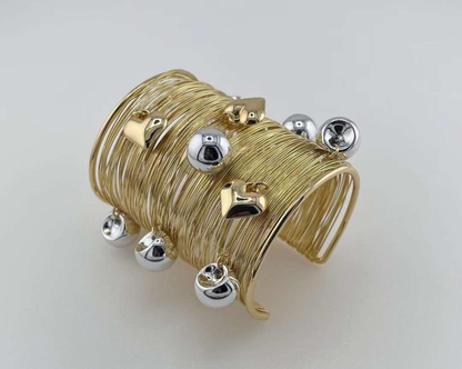 Victoria Statement Wired Mesh Adjustable Bracelet - Anti Tarnish