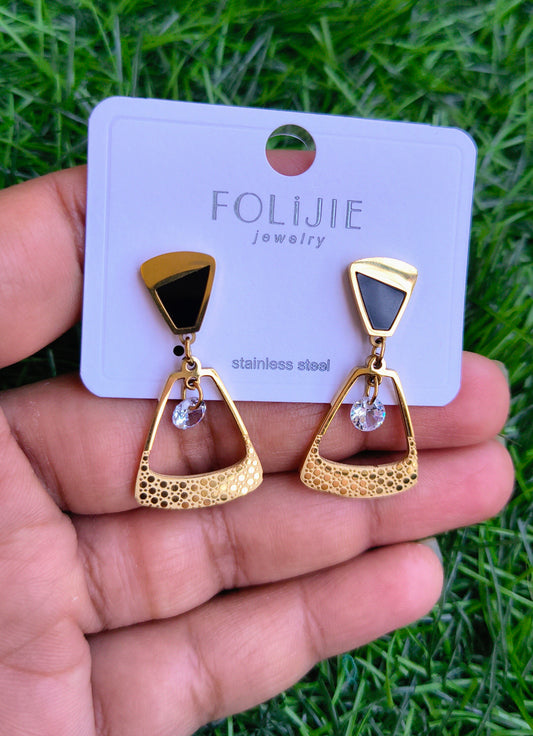 Stunning Stone Hanging Geometric Earring
