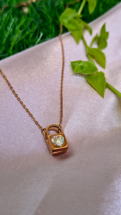 Rose Gold Magnetic Lock Pendant Necklace- A symbol of Love